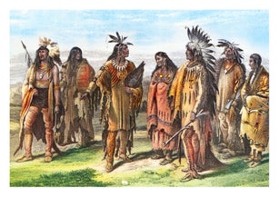 Old engraved illustration of Aborigines of North America