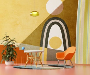 Mid century room with boho design