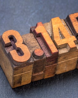 the number pi in wood type