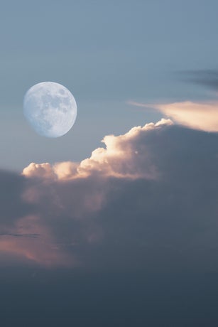 half moon in the sky