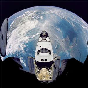 Space Shuttle Atlantis while in orbit.