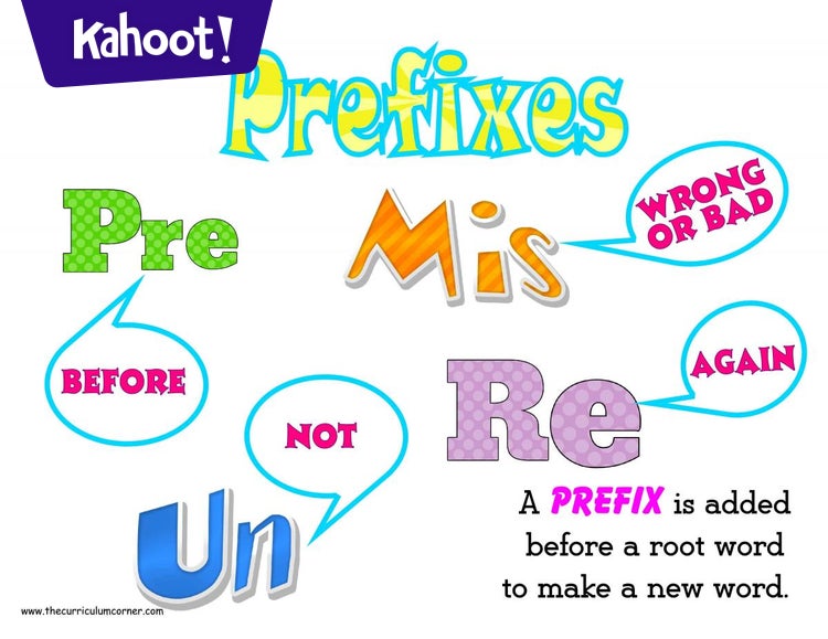20 Common Prefixes - Kahoot! Quiz