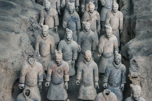 Part of Terra cotta army in Mausoleum of the First Qin Emperor, Xi'an, China