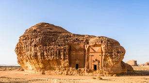 Hegra, also known as Mada’in Salih, or Al-Ḥijr, archaeological site, Nabatean carved rock cave tombs