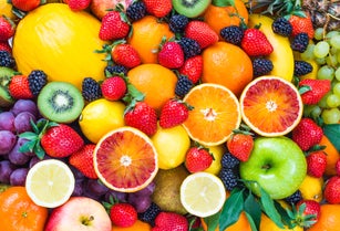 Fresh mixed fruits.