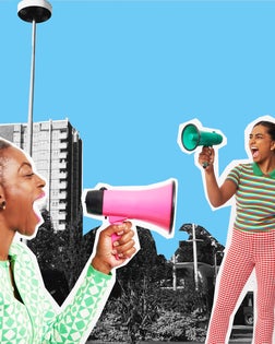 Collage of a group of Activists in an urban setting