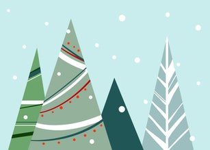 Christmas illustration of Christmas tree - christmas card