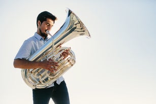 musician playing tuba