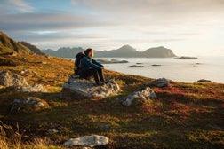 Woman enjoys the Norwegian countryside