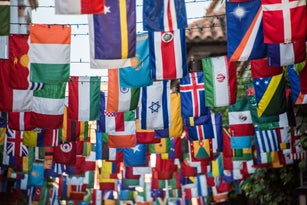 Country flags bunting in Cartagena