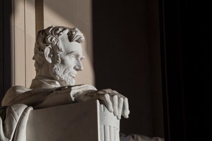 Abraham Lincoln Statue at Memorial monument Washington DC