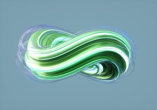 Multicoloured infinity sign.