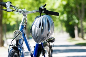 A bicycle and a safety helmet, Sweden.