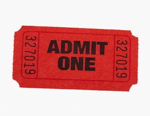 Studio shot of Admit One ticket