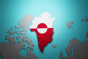Greenland Map with Flag