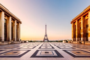 Esplanade du Trocadero and Eiffel Tower in the morning, Paris, France