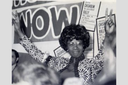 black and white photo of Shirley Chisholm campaigning