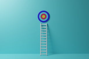 Step Ladder and Goals target , 3D render