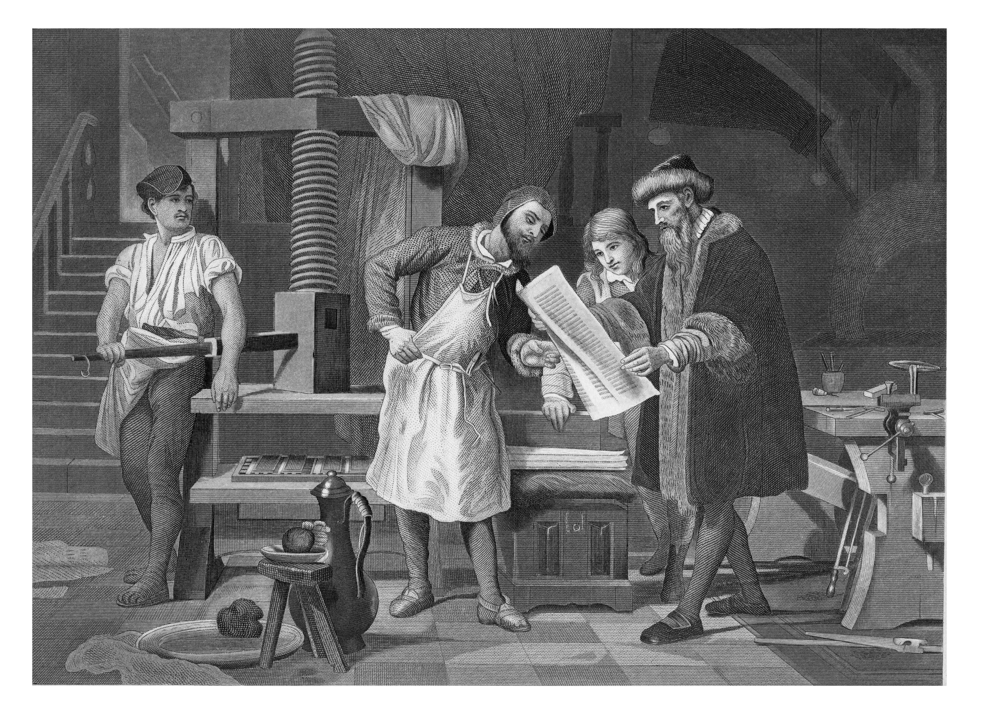 Johannes Gutenberg, a German blacksmith, goldsmith, inventor, printer, and publisher who introduced printing to Europe