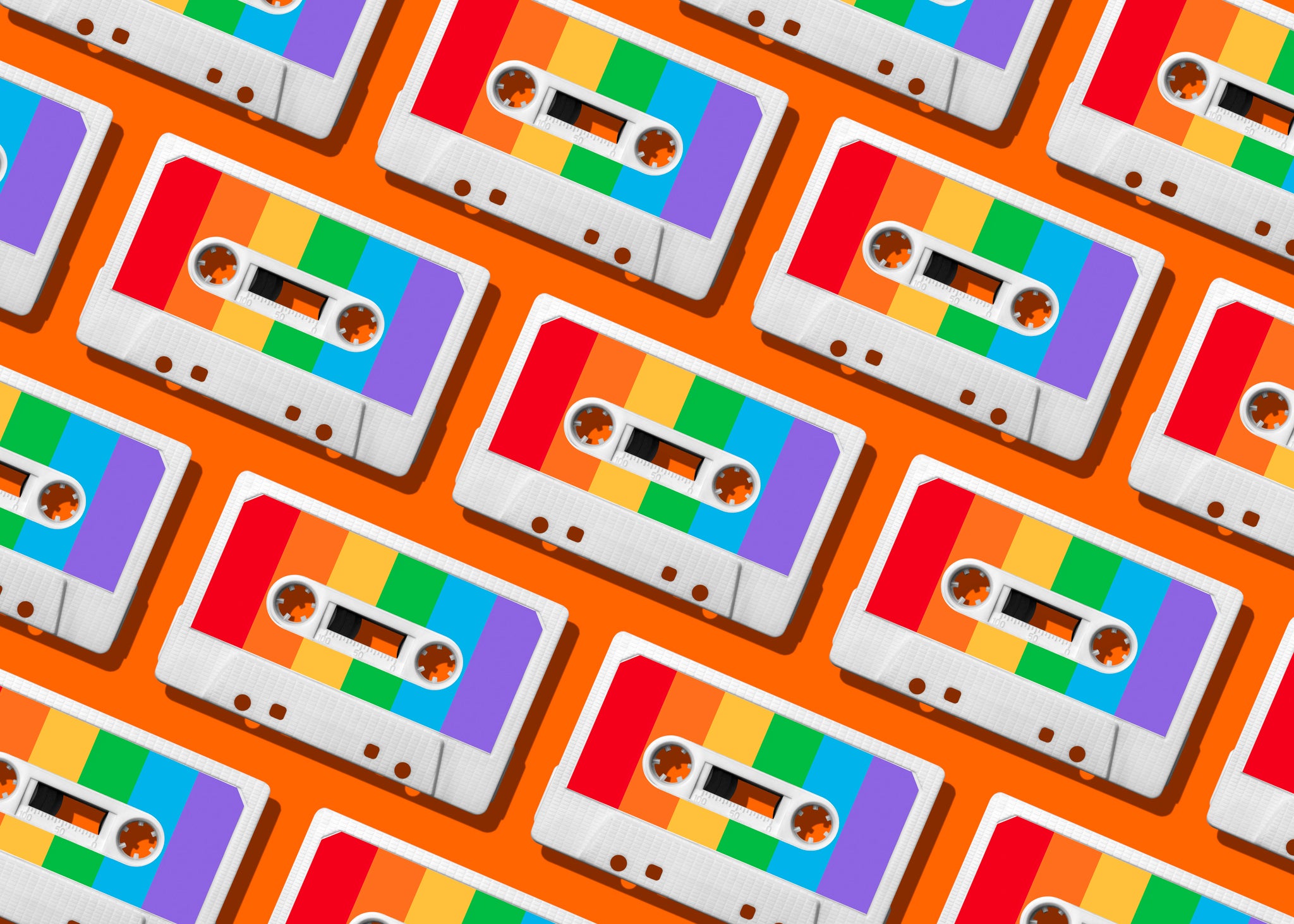 Pattern of rainbow cassette tape