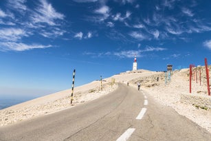 The road leading to the top of the Mount Ventoux in France
