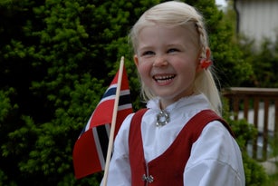 Little girl on Norwegian constitution day