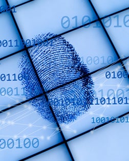 Fingerprint on grid with binary code