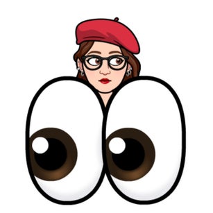 Teacher above giant eyes