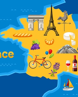 Illustration map of France