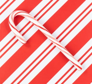 High Angle View Of Candy Cane On Table