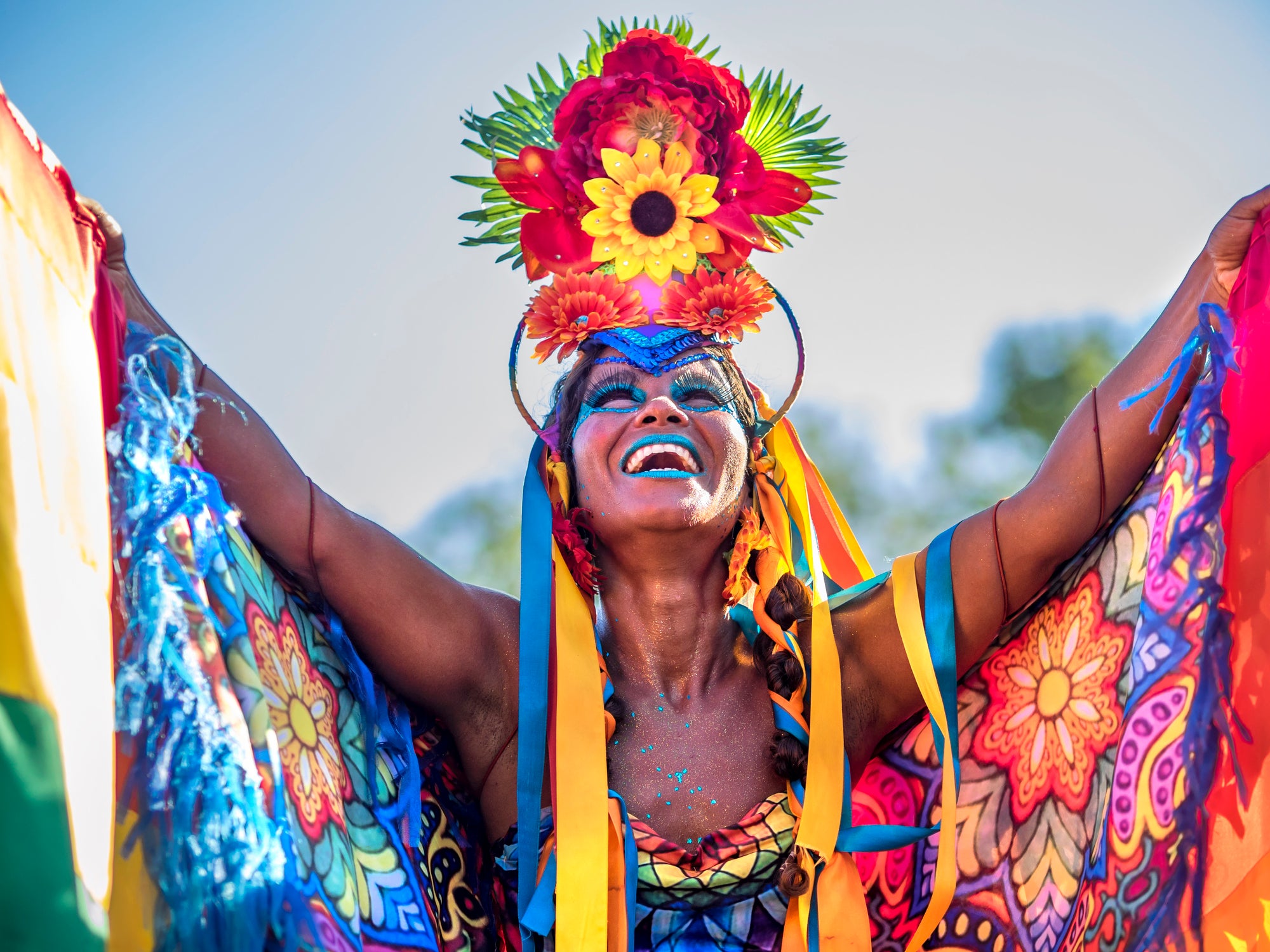 Brazilian Woman Wearing Colorful Costume for Rio Carnival, Brazil