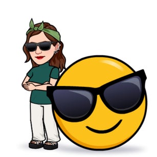 Teacher with cool emoji
