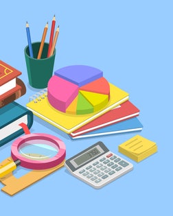 3D Isometric Flat Vector Illustration of Math School Subject
