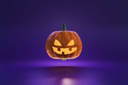 Decorative Halloween pumpkin with light inside