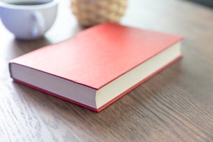 A book on the wooden table