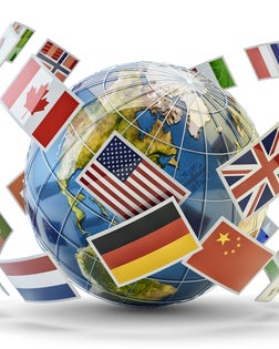 Global communication and international messaging concept