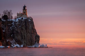 Split Rock Lighthouse on the shores of Lake Superior at Two Harbors, United States