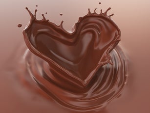Chocolate Splash In Heart Shape.