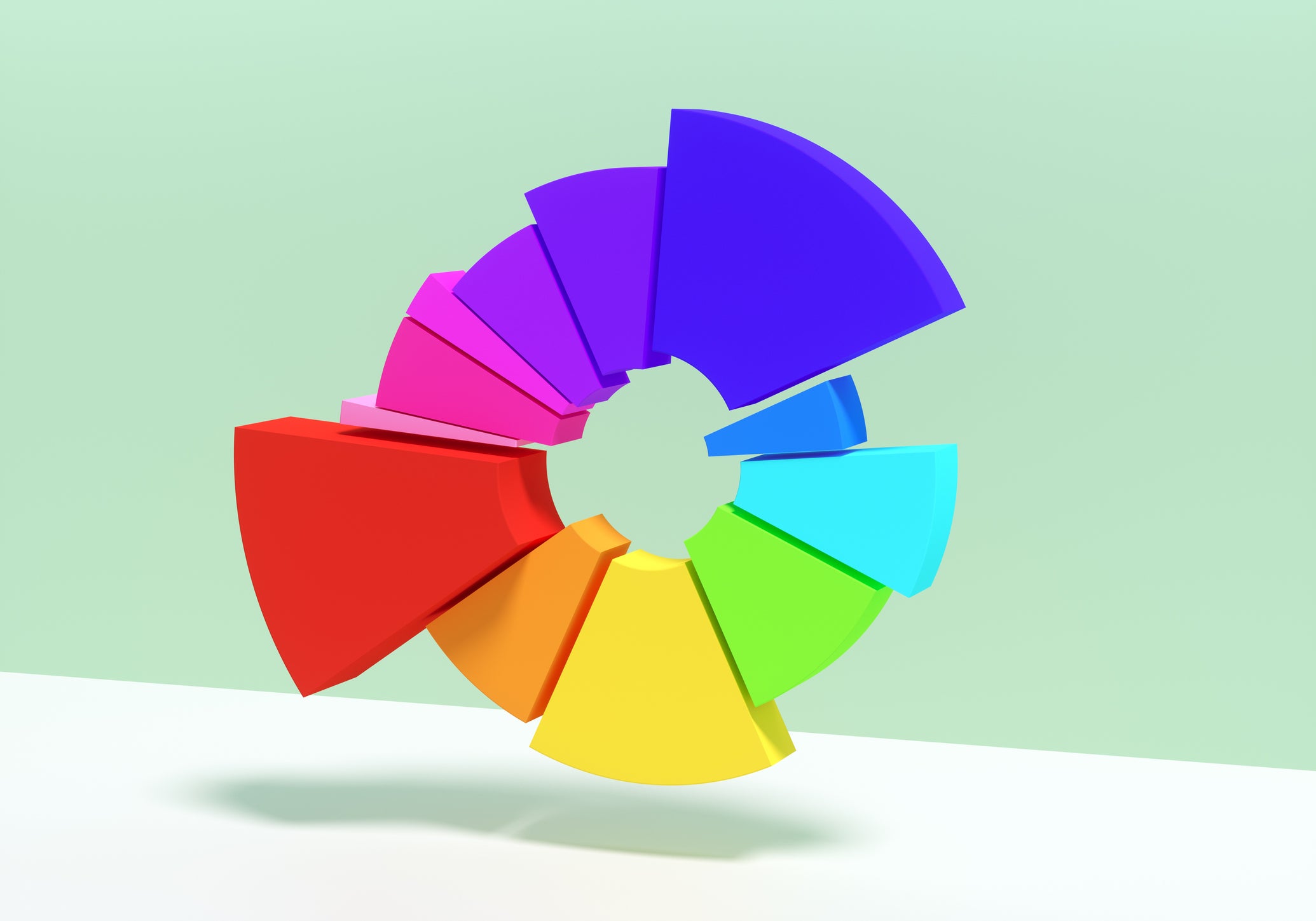 Multicolored donut/pie chart