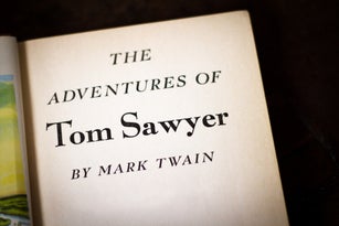 Title Page: "The Adventures of Tom Sawyer"; Black Background