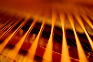 Detail of a Grand Piano Showing the Geometric Pattern of the Strings