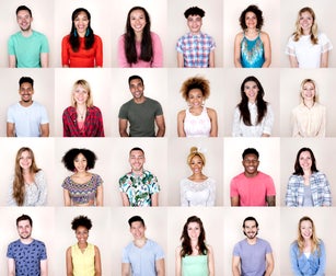 Group portrait of people smiling