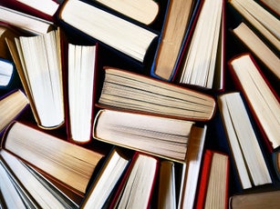 Books mixed and seen from above Paris