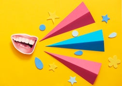 mouth talking with copy space