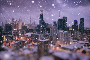 Magic Winter Wonder City of Toronto in Ocean of Bokeh