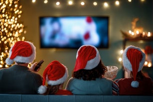 family celebrating Christmas