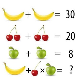 sistemi lineari con puzzle di frutta, animali e altre figure
