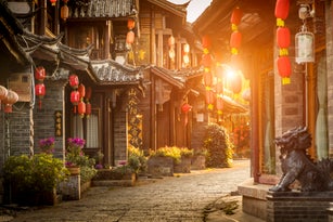 Old town of Lijiang at sunrise, Yunnan, China