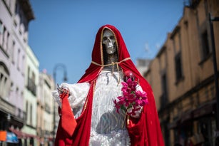 A statue of Santa Muerte in Mexico City.