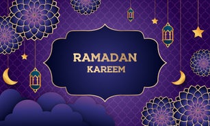 Arabic Ornamental Patterned Background of Islamic Mosque, Design Greeting Card for Ramadan Kareem